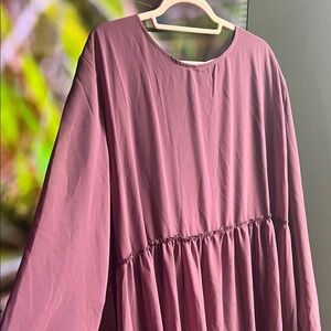 Elegant Mauve Women's Kaftan Abaya Eid Modest Chiffon dress nwot from Turkey